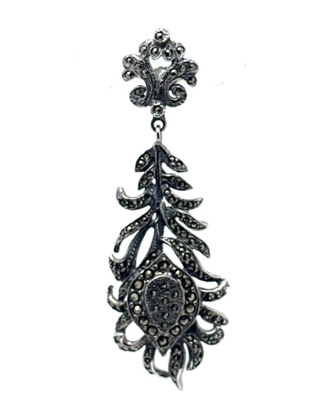 Pendiente plata marcasitas