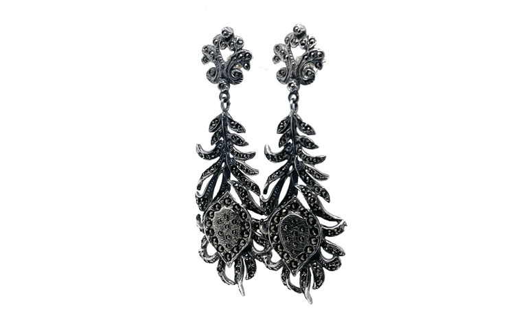 Pendiente plata marcasitas