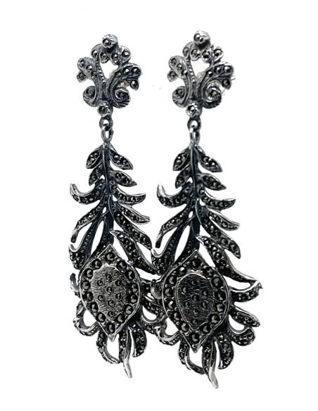 Pendiente plata marcasitas