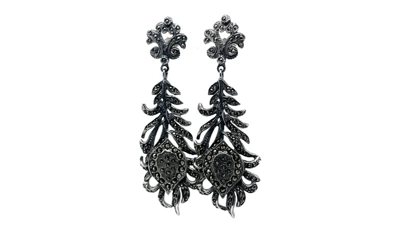 Pendiente plata marcasitas