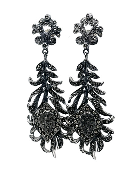 Pendiente plata marcasitas