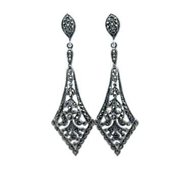 Pendiente plata marcasitas