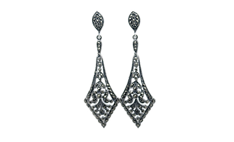 Pendiente plata marcasitas