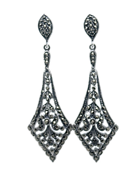 Pendiente plata marcasitas