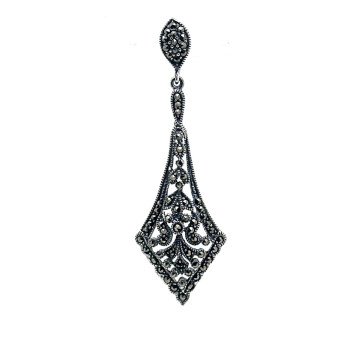 Pendiente plata marcasitas 2