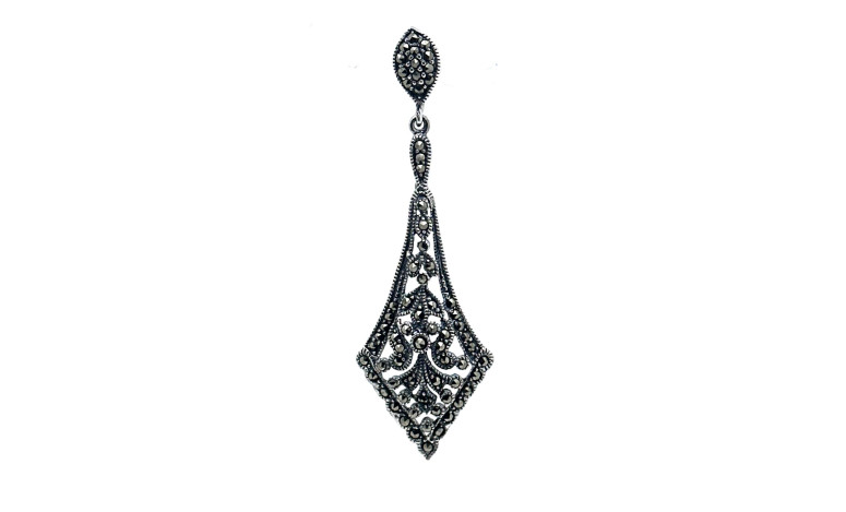 Pendiente plata marcasitas