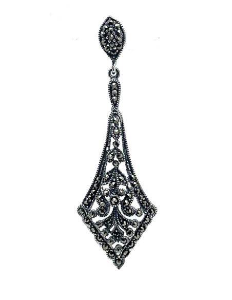 Pendiente plata marcasitas