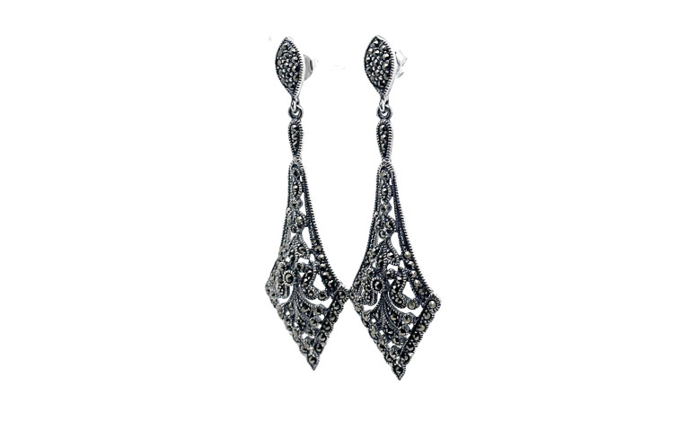 Pendiente plata marcasitas