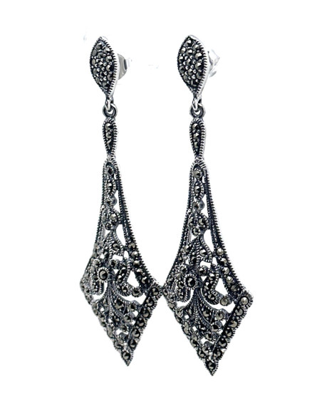Pendiente plata marcasitas