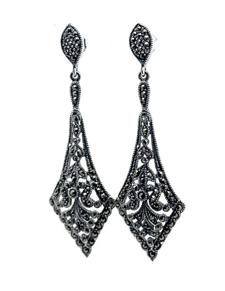 Pendiente plata marcasitas