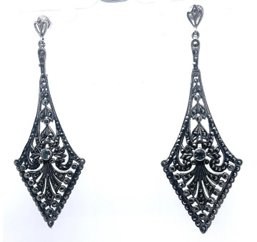 Pendiente plata marcasitas