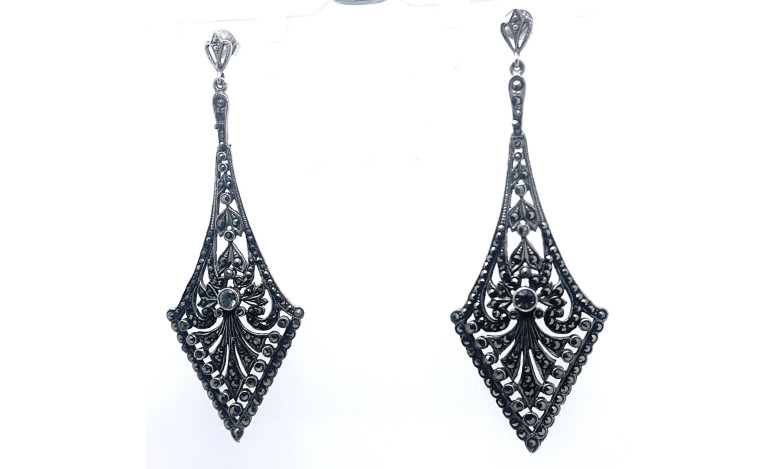 Pendiente plata marcasitas