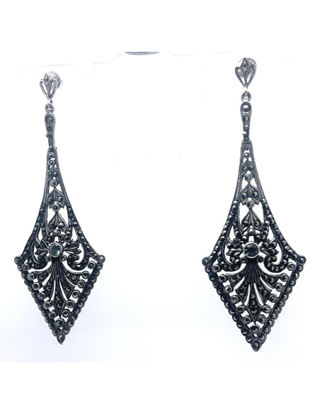 Pendiente plata marcasitas