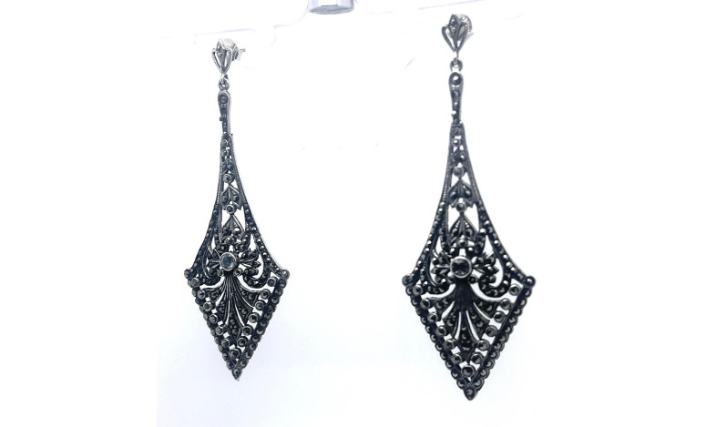 Pendiente plata marcasitas