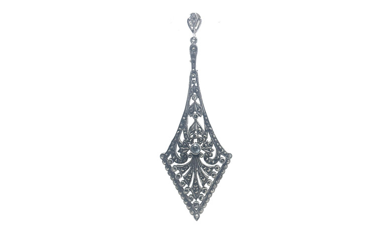 Pendiente plata marcasitas