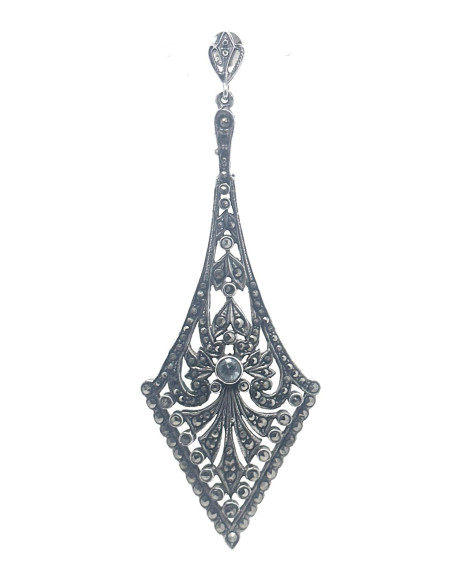 Pendiente plata marcasitas