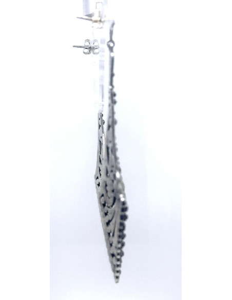 Pendiente plata marcasitas