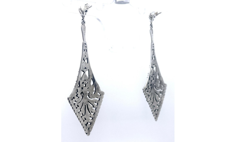 Pendiente plata marcasitas