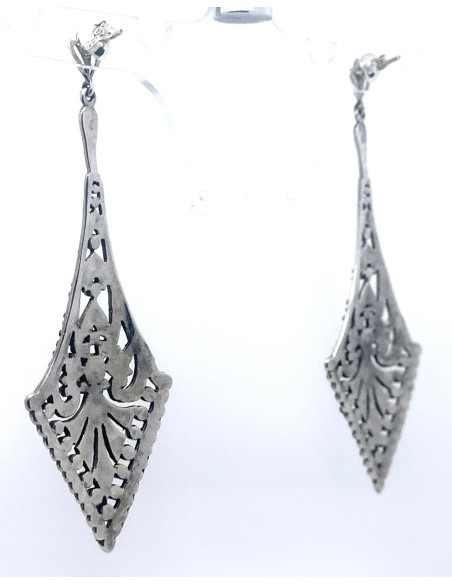 Pendiente plata marcasitas