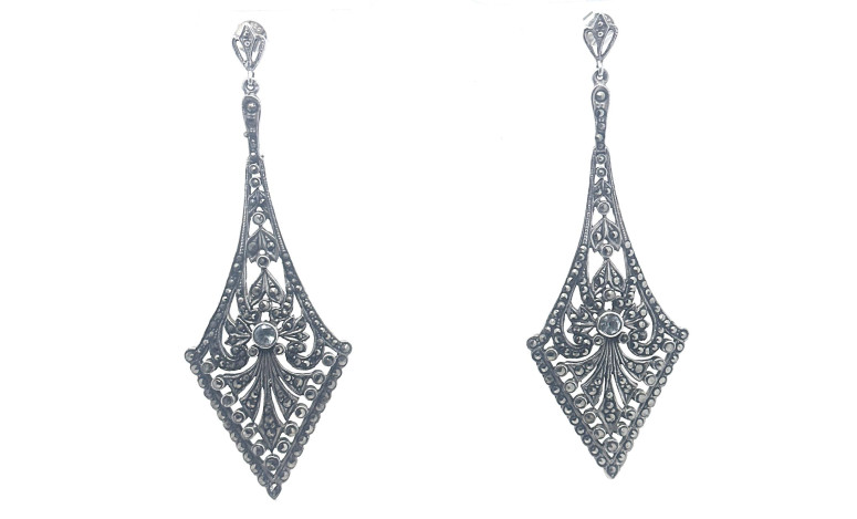 Pendiente plata marcasitas