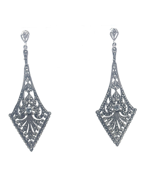 Pendiente plata marcasitas