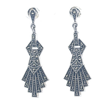 Pendiente plata marcasitas