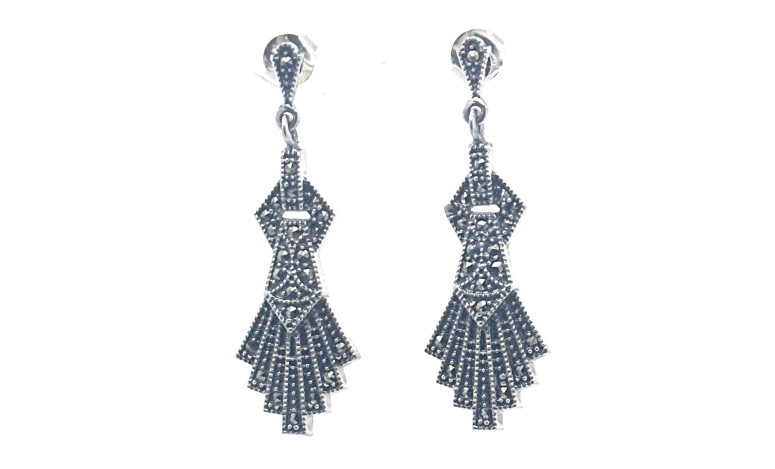 Pendiente plata marcasitas
