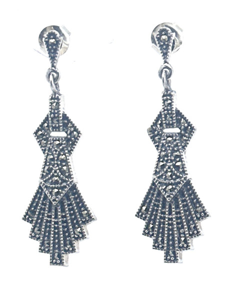Pendiente plata marcasitas