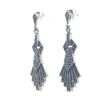 Pendiente plata marcasitas 2