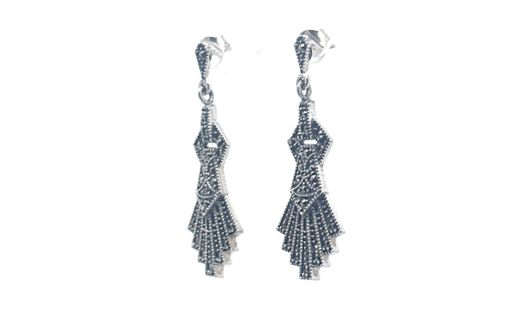Pendiente plata marcasitas