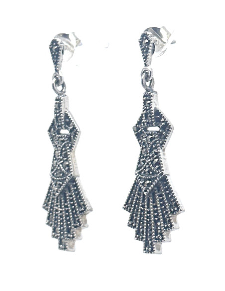 Pendiente plata marcasitas