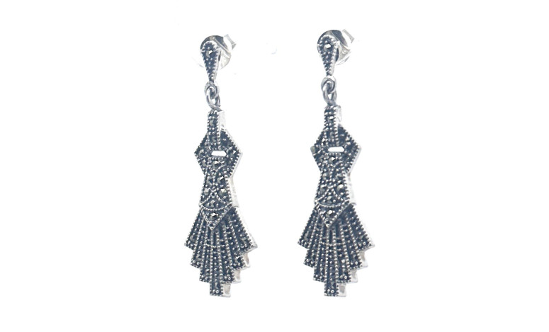 Pendiente plata marcasitas