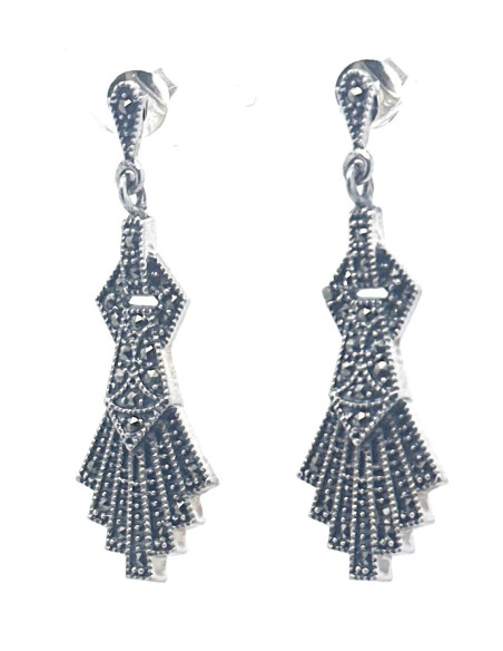 Pendiente plata marcasitas