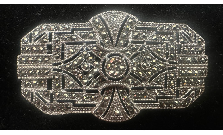 Broche marcasitas plata