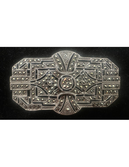 Broche marcasitas plata