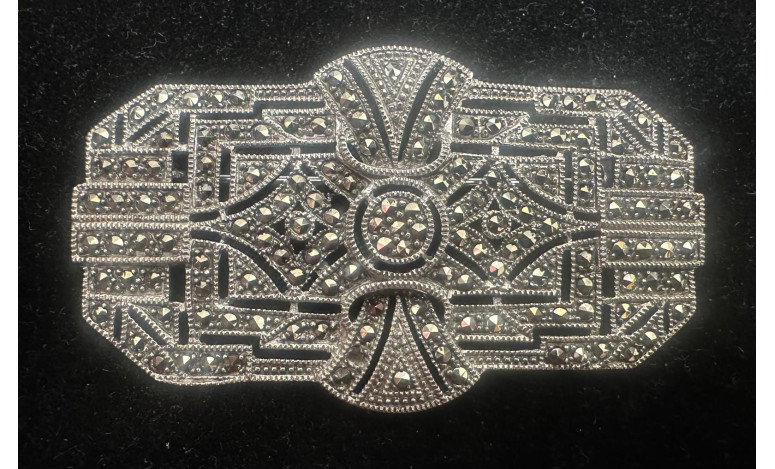 Broche marcasitas plata