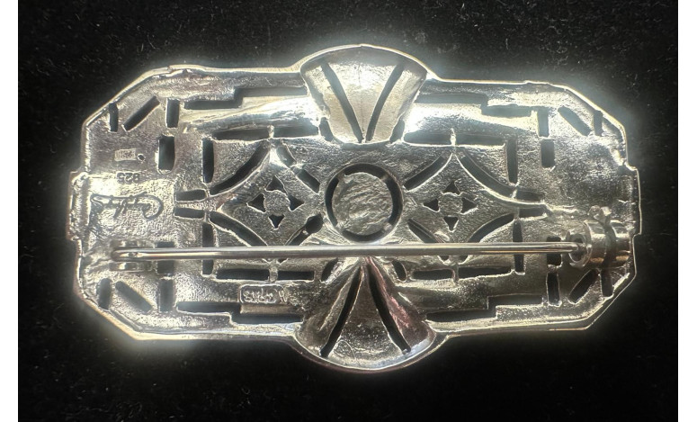 Broche marcasitas plata