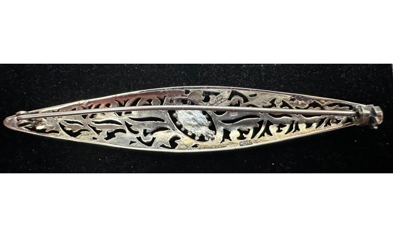 Broche marcasitas plata