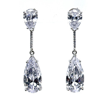 Pendiente plata cristal