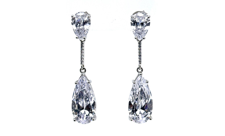 Pendiente plata cristal