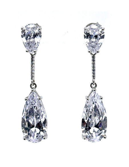 Pendiente plata cristal
