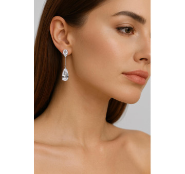 Pendiente plata cristal 2