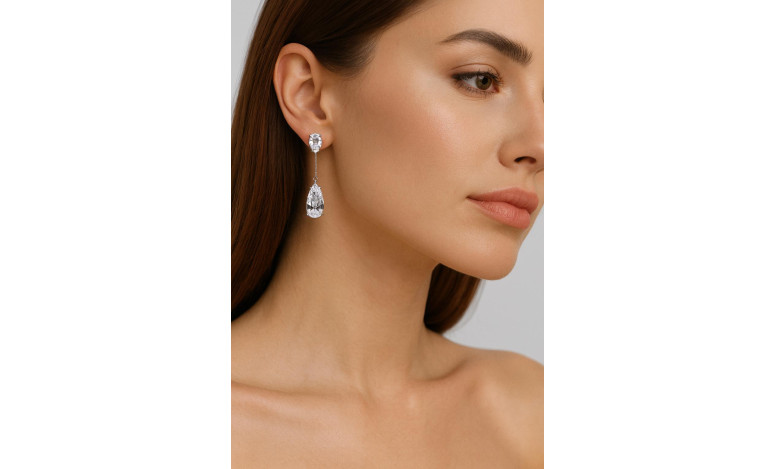 Pendiente plata cristal