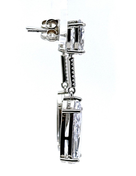 Pendiente plata cristal