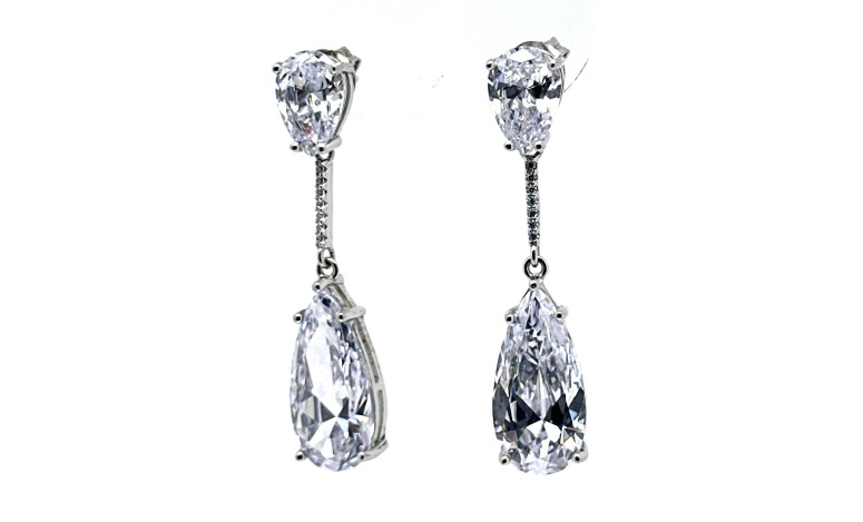 Pendiente plata cristal