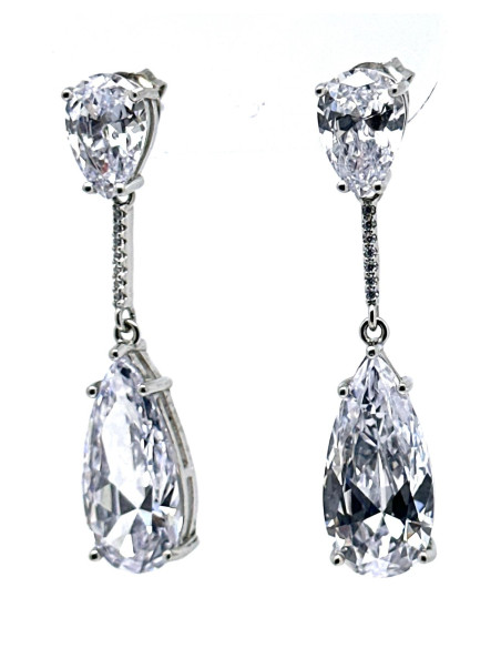 Pendiente plata cristal