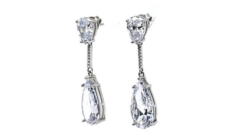 Pendiente plata cristal