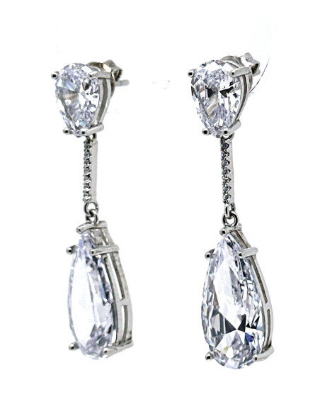 Pendiente plata cristal