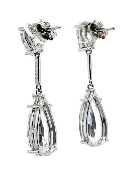 Pendiente plata cristal