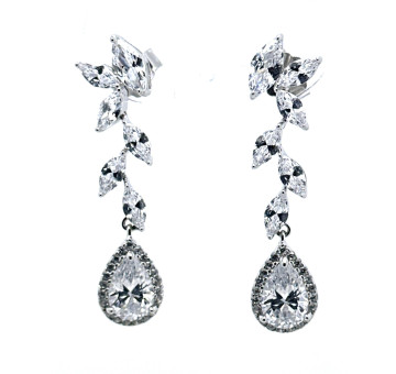 Pendiente cristal plata